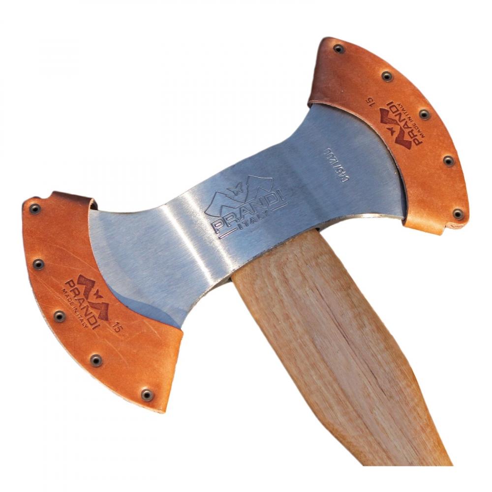 Prandi Håndlaget Lærbeskyttelse for Dobbelbladet Kasteøks
