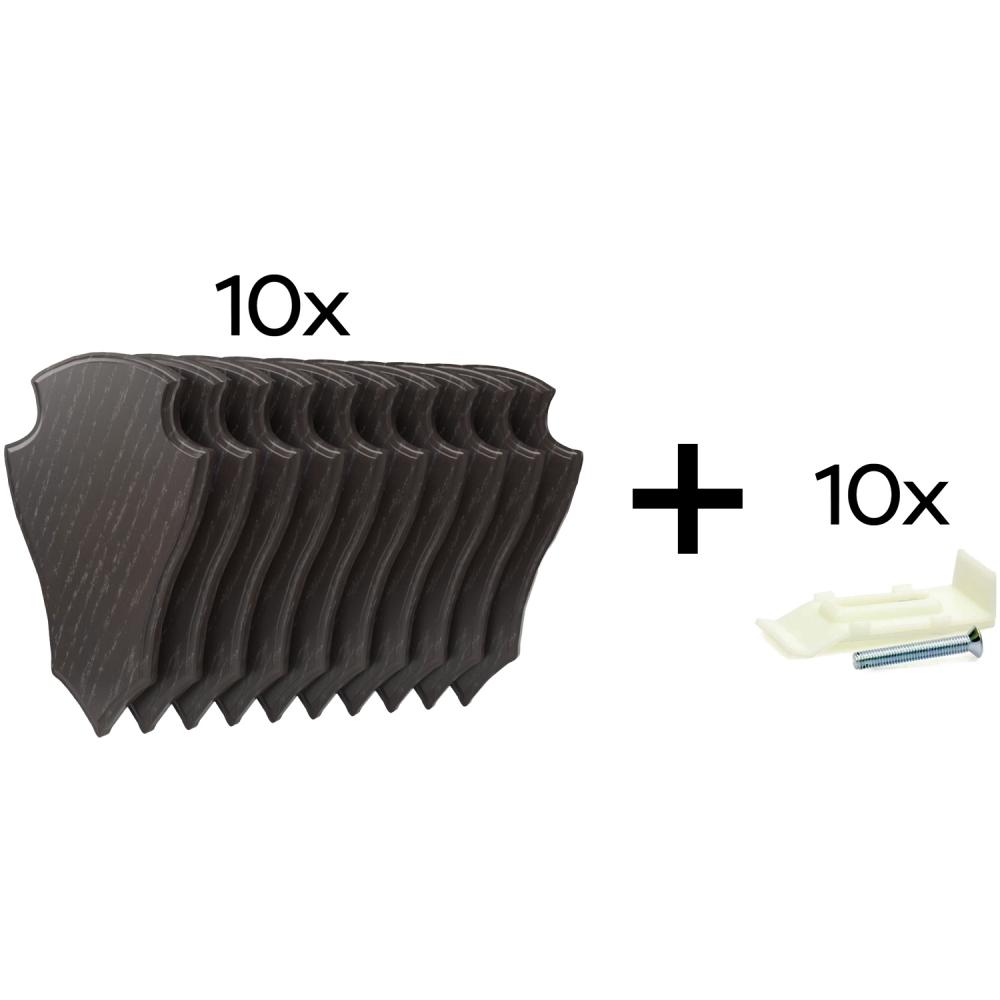 Eurohunt Eik Rådyr Troféplate 2 22x13 mørk - sett på 10 stk. med klips