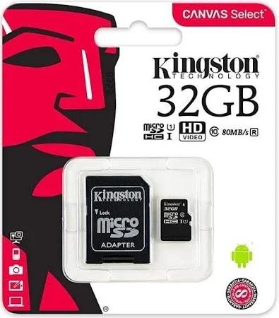 Kingston Micro SD 32GB (HC) minnekort Class 10 med SD-adapter