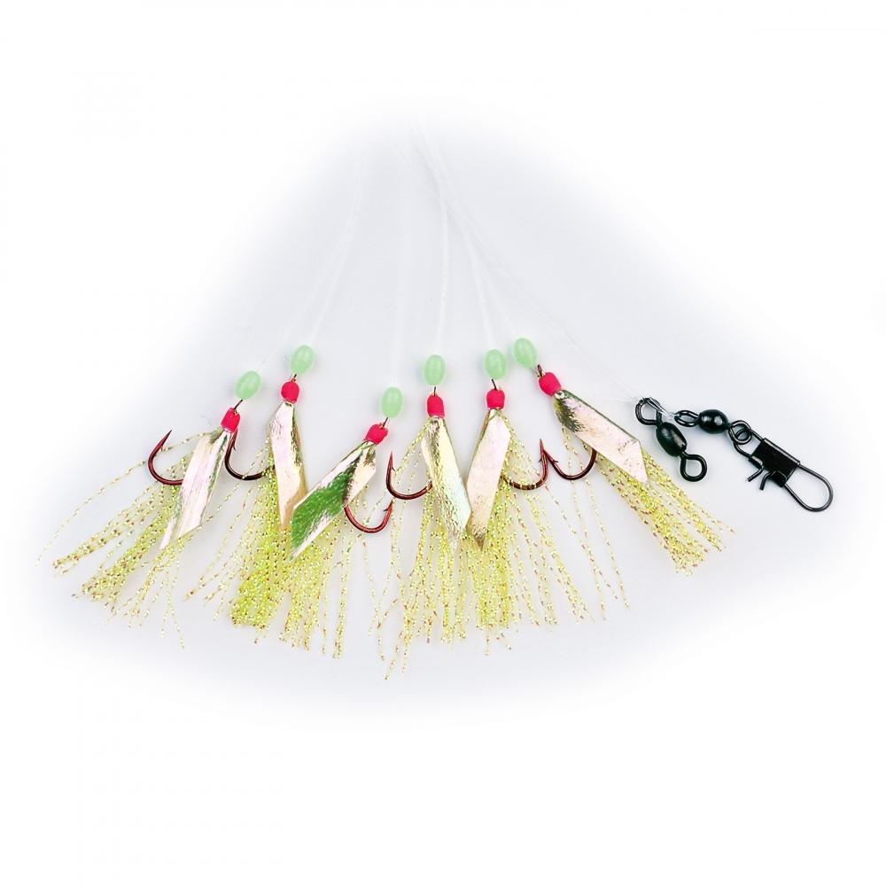 Behr Makrell- og Sildehekle med Fiskeskinn og selvlysende perler